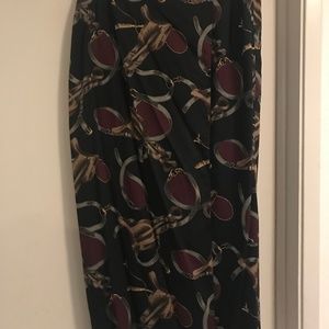 Equestrian theme wrap straight skirt